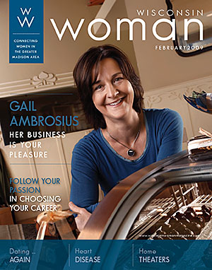 Gail on the cover of Wisconsin Woman Magazine