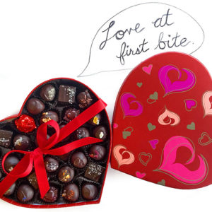 Valentine 30-piece Heart-Shaped Box of gourmet chocolate truffles